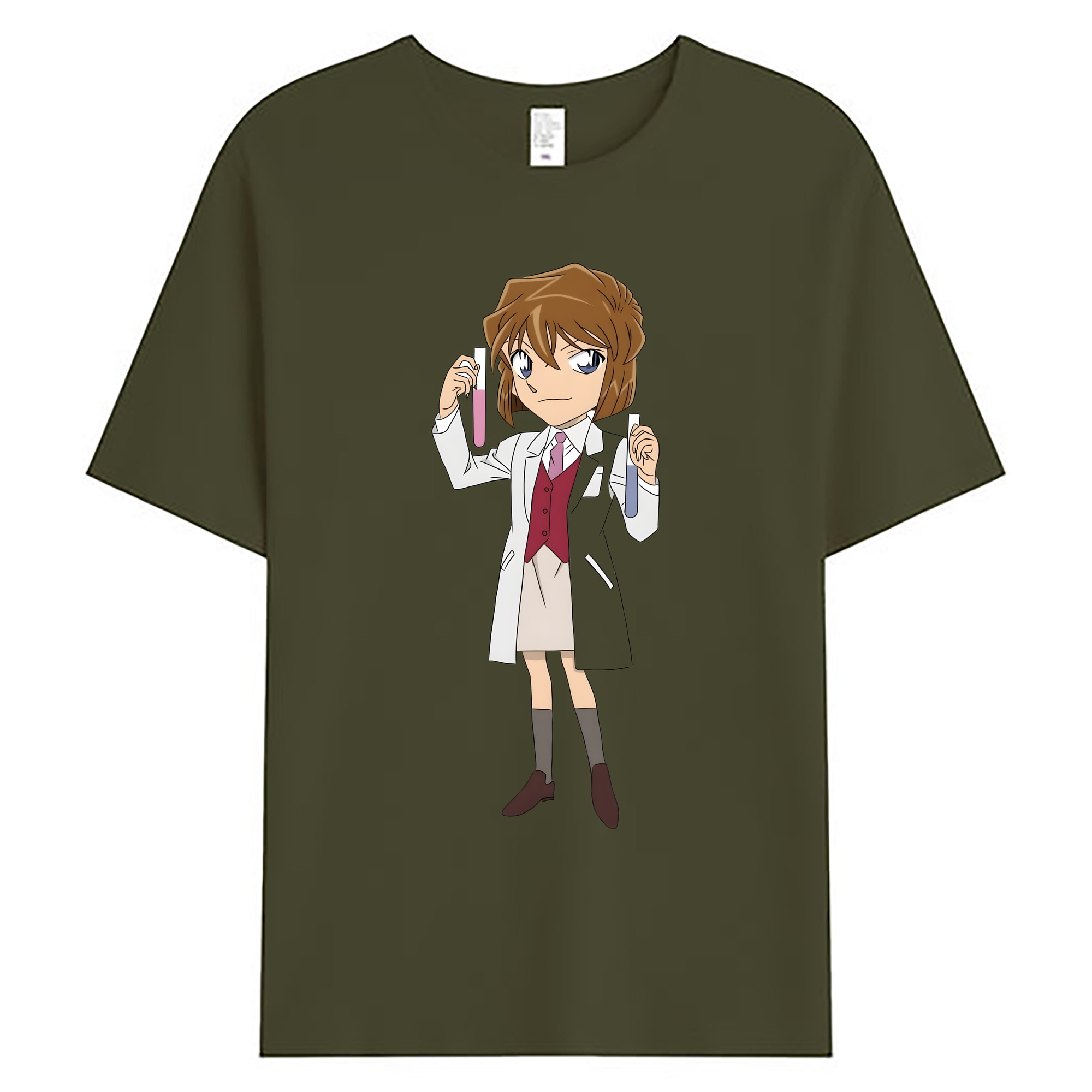 （画像用） 名探偵コナン 灰原 哀 はいばら あい Detective Conan Anita Hailey、Vi Graythorn Haibara Ai 綿100％ メンズ半袖Tシャツ｜肌触りやわらか＆通気性